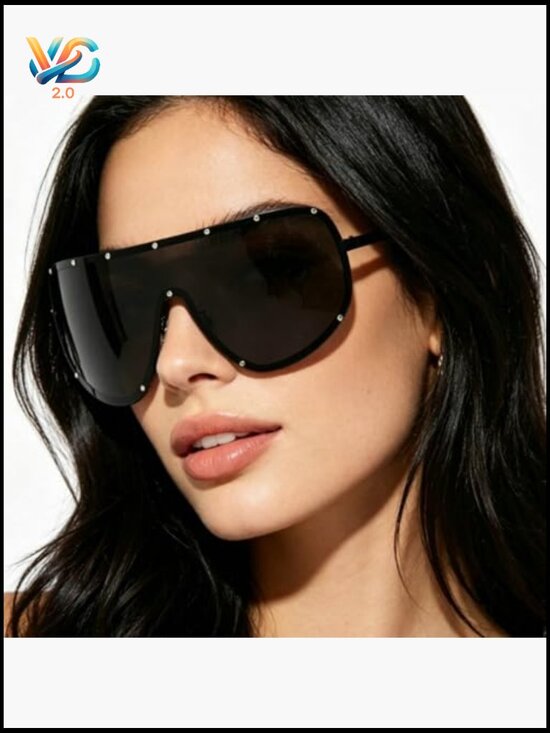Oversized Vintage Sunglasses Polarized UV400 Shield Goggle Eyewear Unisex main image 4